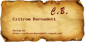 Czitrom Bernadett névjegykártya